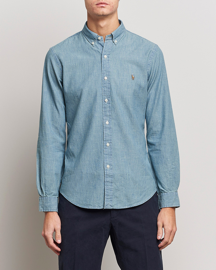 Herre | Tøj | Polo Ralph Lauren | Slim Fit Chambray Shirt Washed