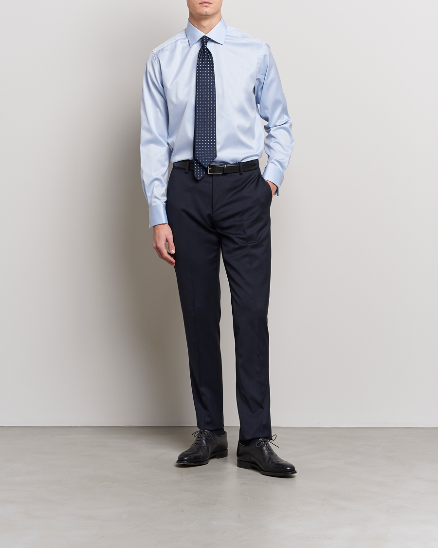 Herre | Tøj | Eton | Contemporary Fit Shirt Double Cuff Blue