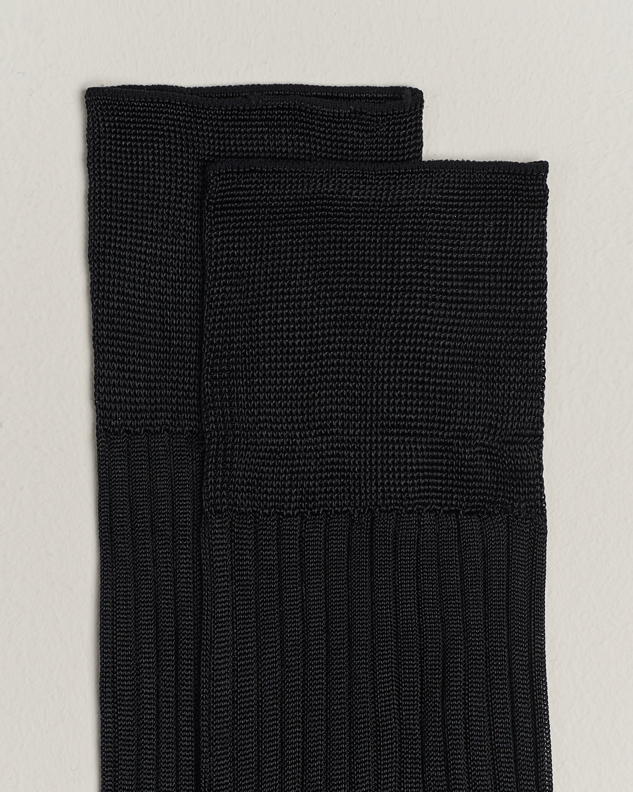 Herre | Knæstrømper | Pantherella | Baffin Silk Long Sock Black