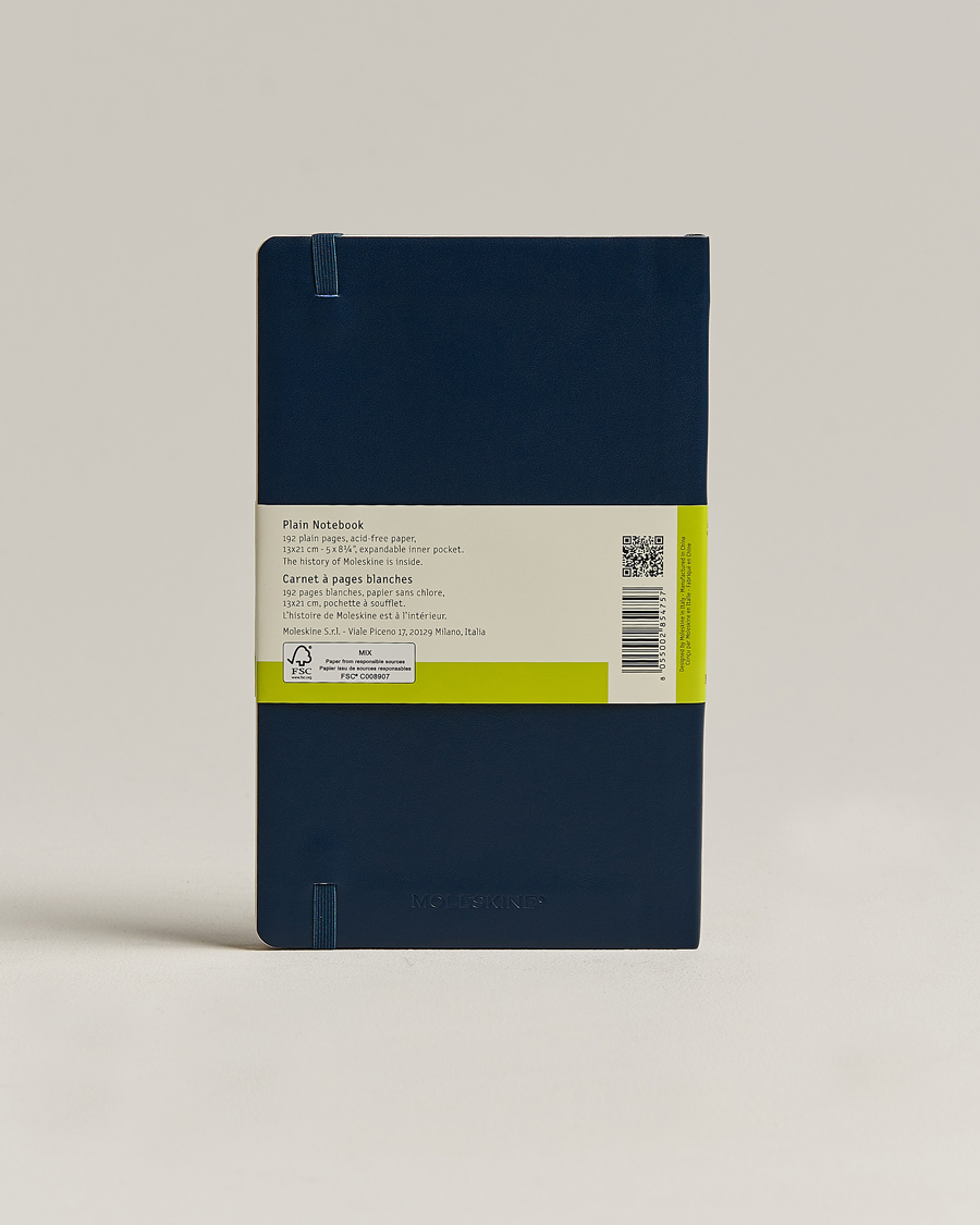 Herre | Notesbøger | Moleskine | Plain Soft Notebook Large Sapphire Blue