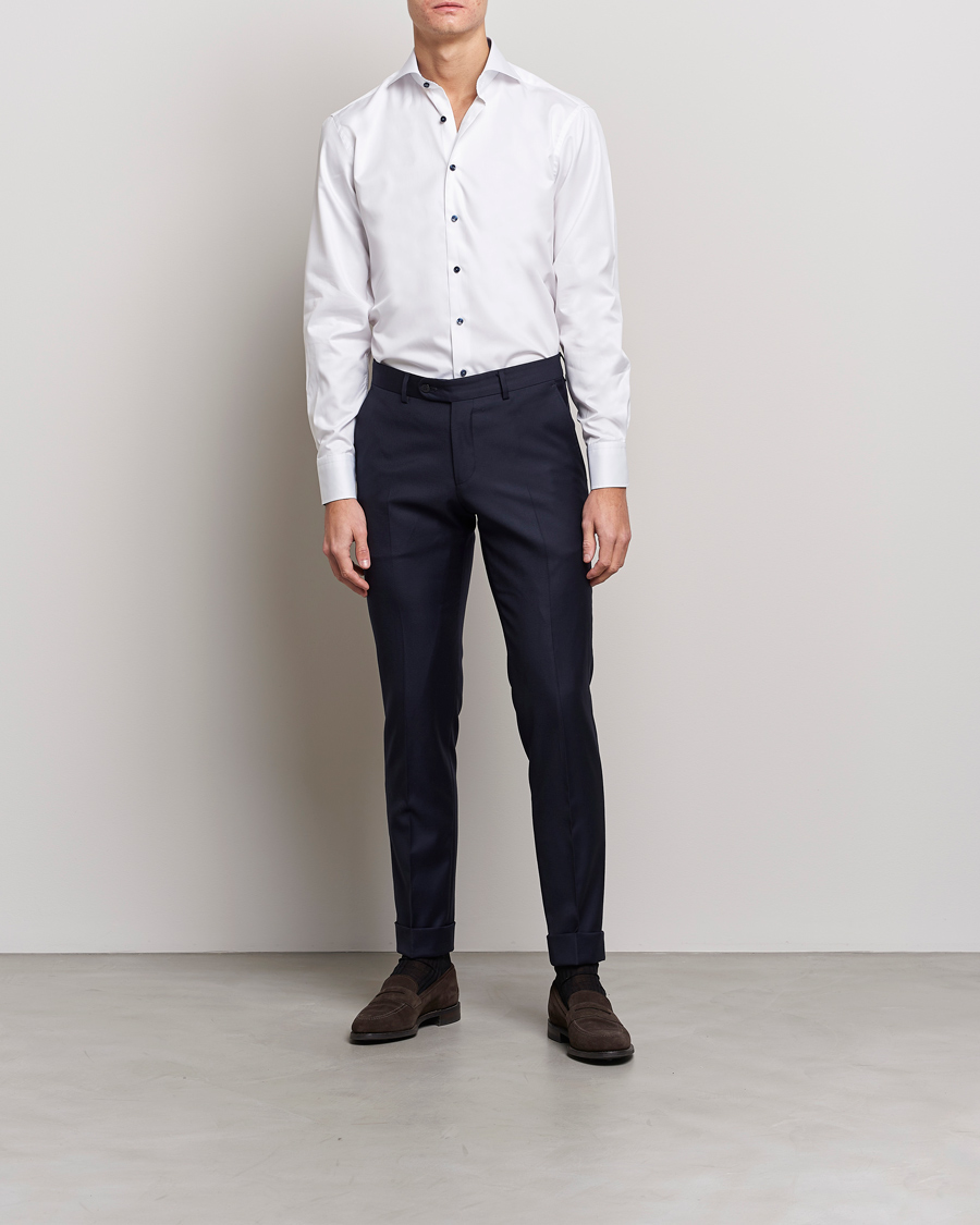 Herre | Tøj | Stenströms | Fitted Body Contrast Shirt White