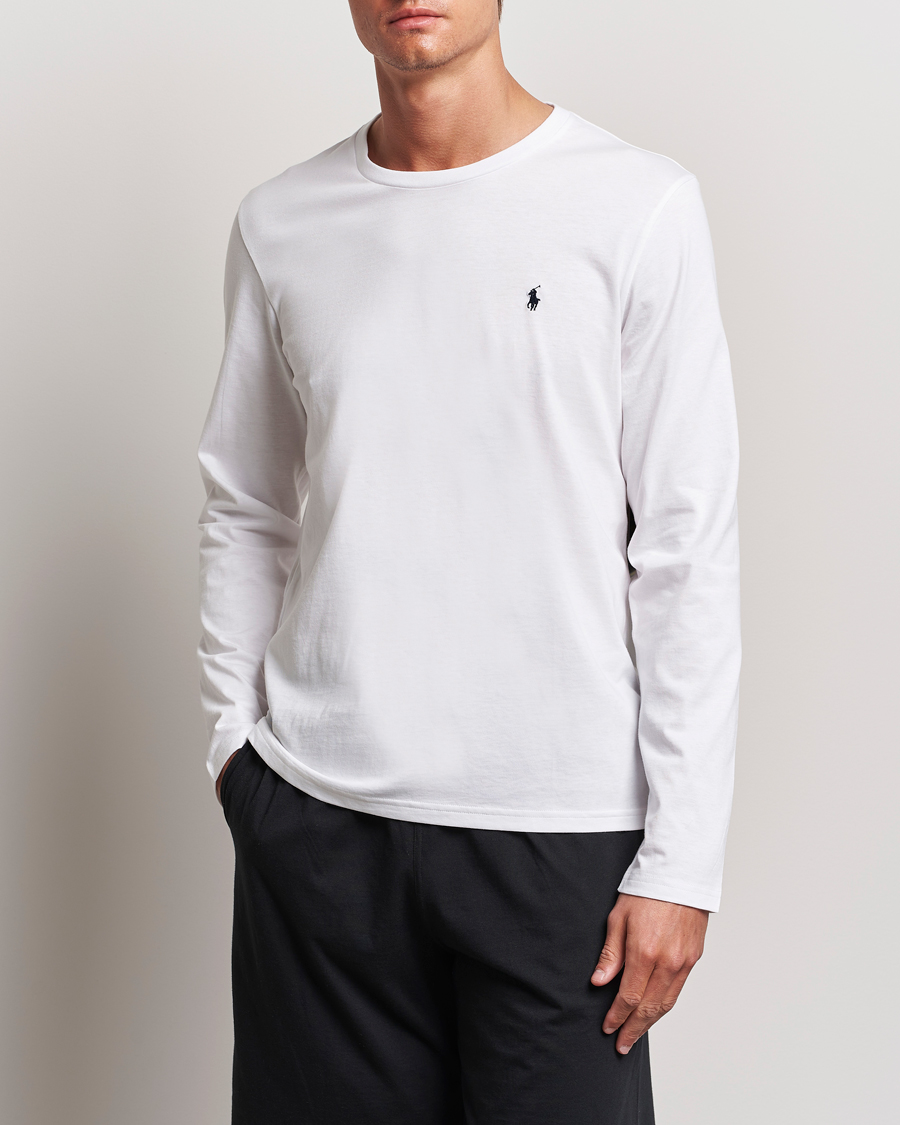 Herre | Langærmede t-shirts | Polo Ralph Lauren | Liquid Cotton Long Sleeve Crew Neck Tee White