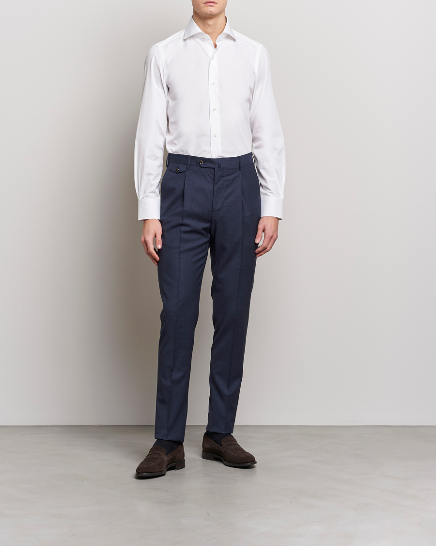 Herre | Afdelinger | Finamore Napoli | Milano Slim Fit Classic Shirt White