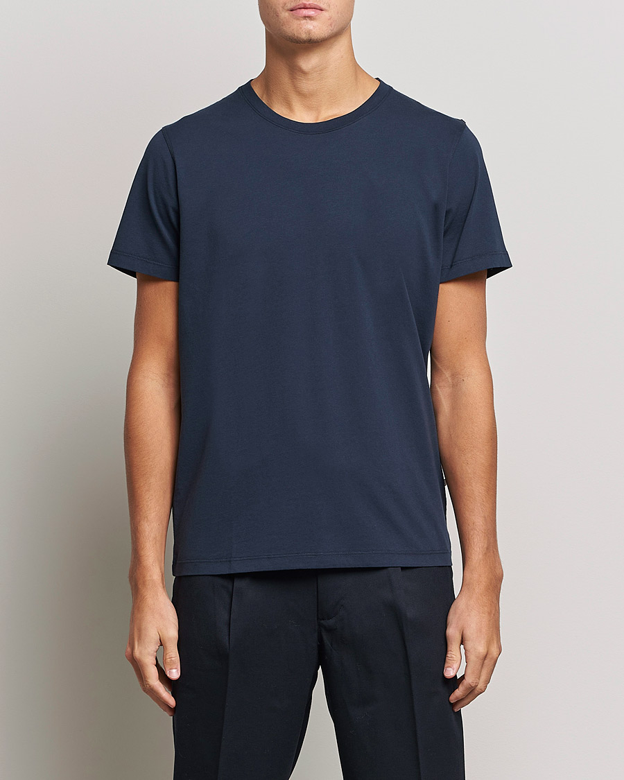 Herre | Kortærmede t-shirts | NN07 | Pima Crew Neck Tee Navy Blue