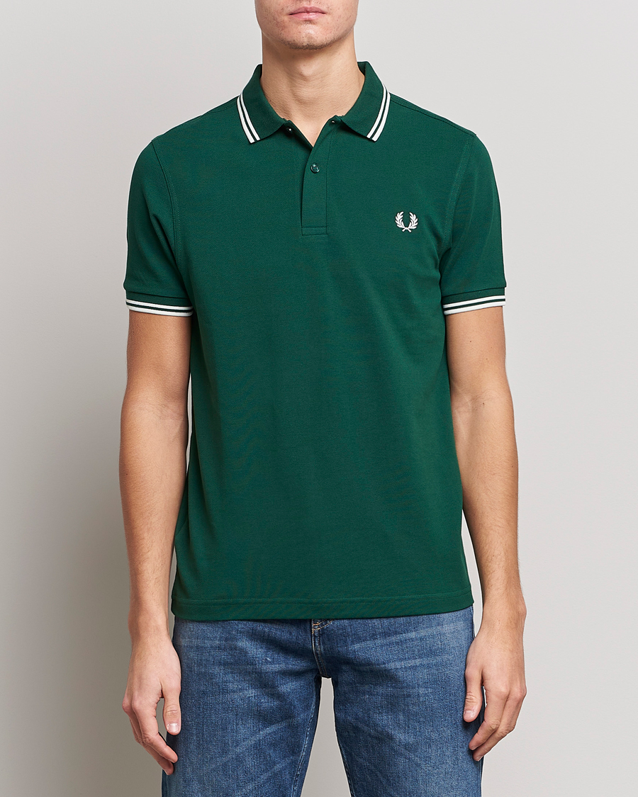 Herre | Tøj | Fred Perry | Twin Tipped Polo Shirt Ivy/Snow White