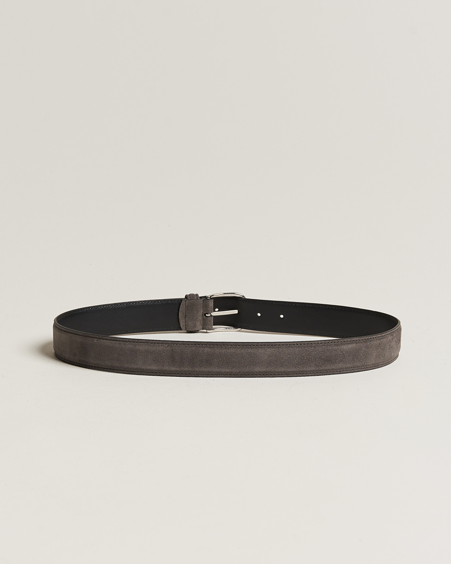 Herre |  | Anderson's | Suede 3,5 cm Belt Grey