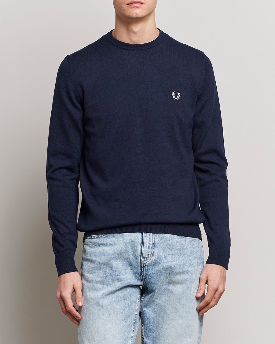 Herre | Tøj | Fred Perry | Classic Crew Neck Jumper Navy