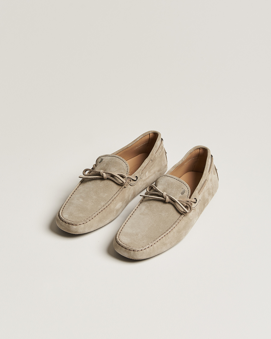 Herre | Sko | Tod's | Lacetto Gommino Carshoe Taupe Suede