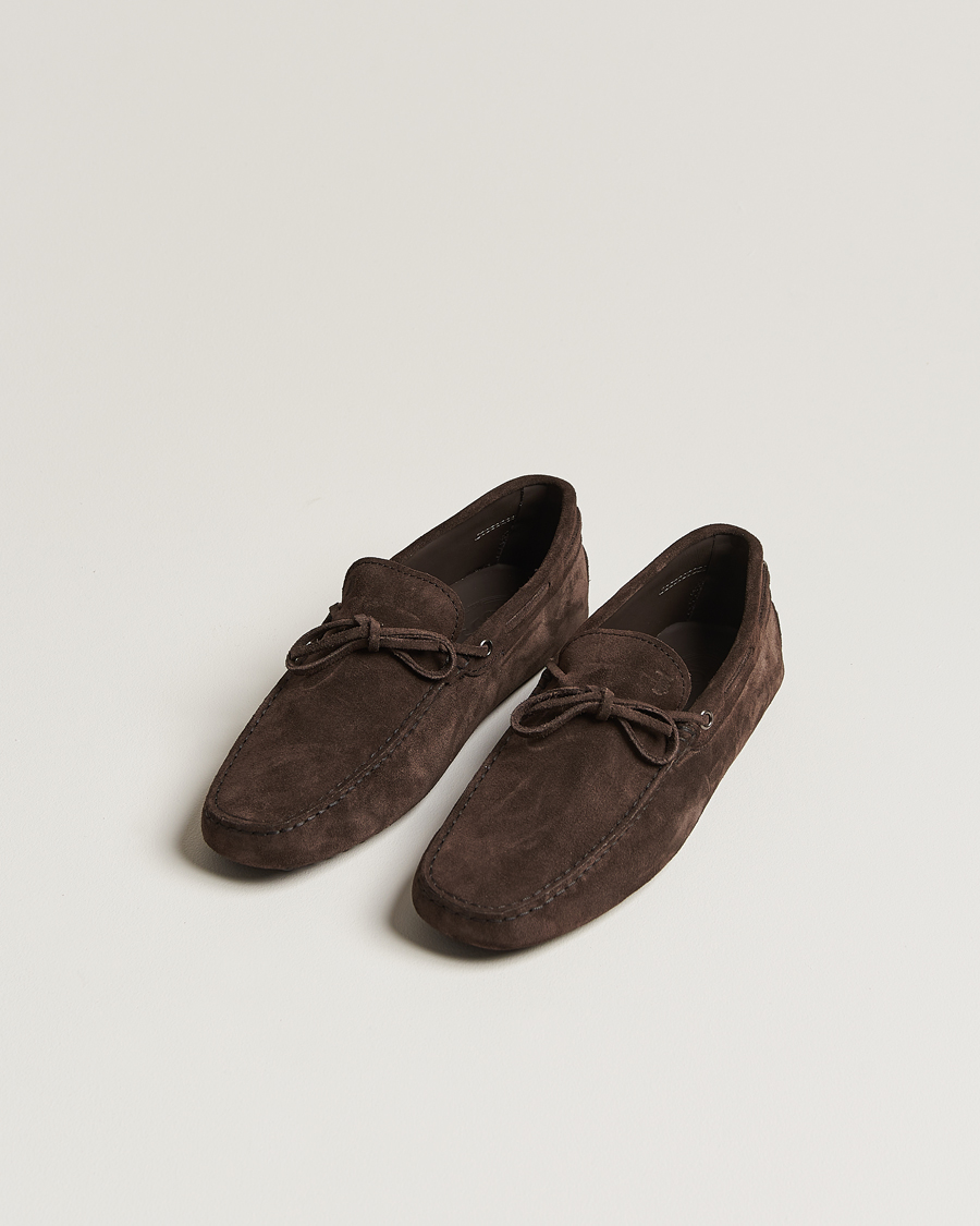 Herre |  | Tod\'s | Lacetto Gommino Carshoe Dark Brown Suede