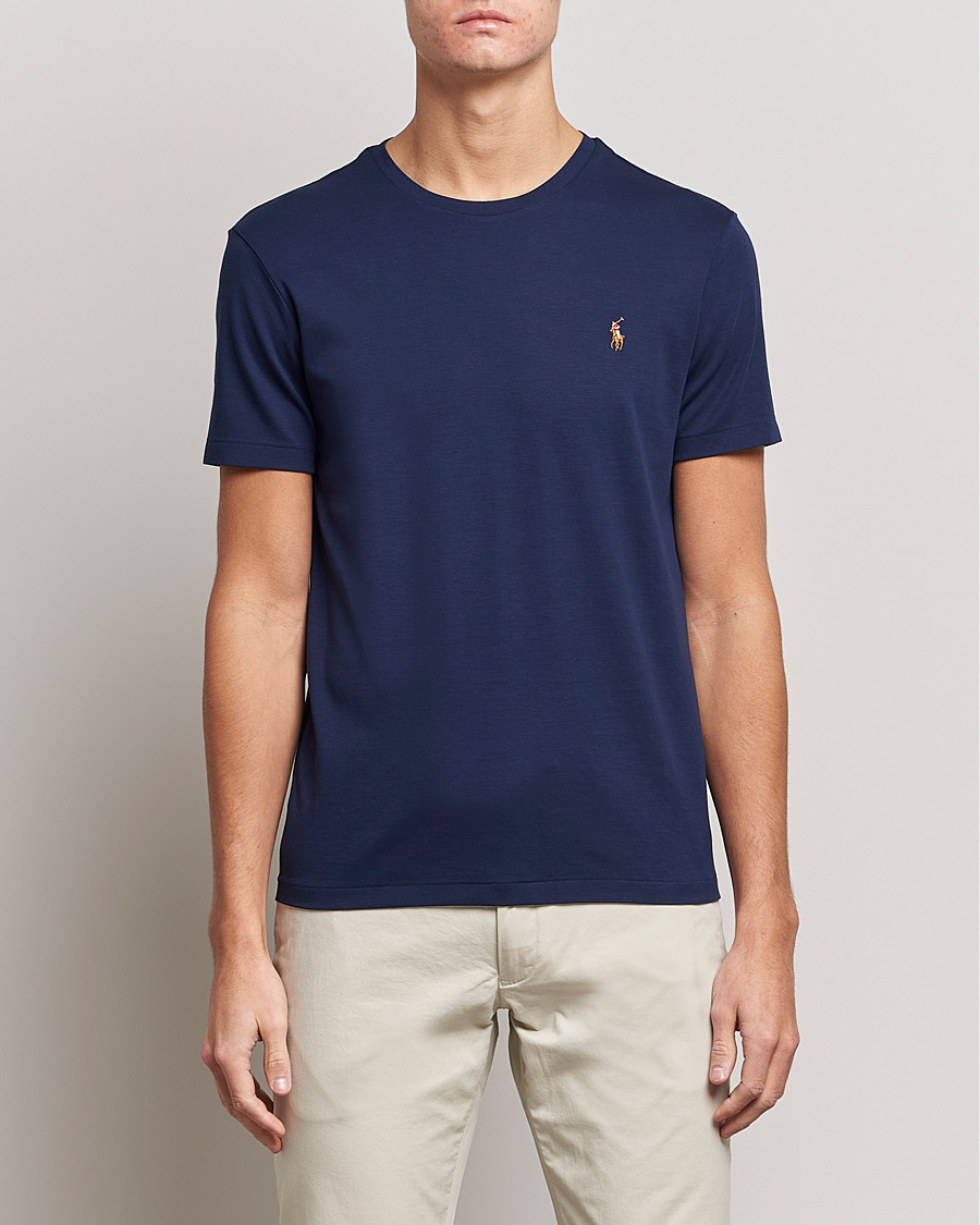 Herre | Kortærmede t-shirts | Polo Ralph Lauren | Luxury Pima Cotton Crew Neck T-Shirt Refined Navy