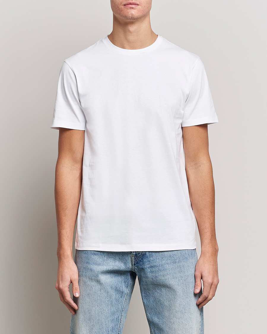 Herre | Hvide t-shirts | J.Lindeberg | Sid Cotton Crew Neck Tee White