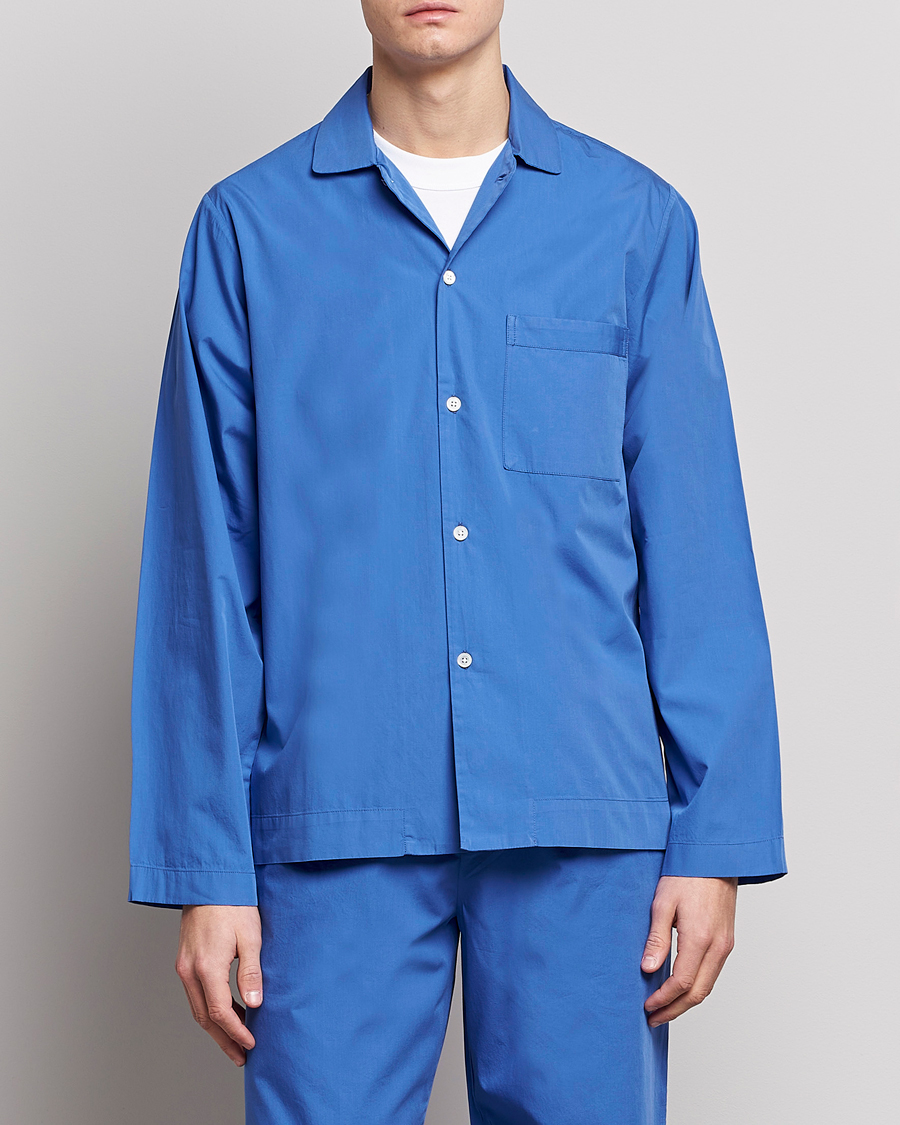Herre | Nattøj | Tekla | Poplin Pyjama Shirt Royal Blue