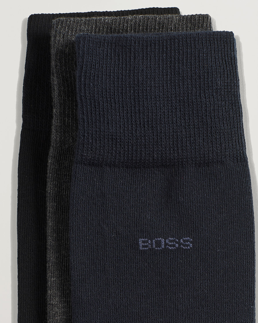 Herre | Strømper | BOSS BLACK | 3-Pack RS Uni Socks Navy/Black/Grey