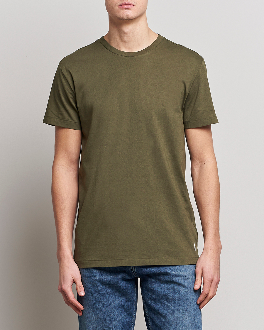 Herre | Flerpak | Polo Ralph Lauren | 3-Pack Crew Neck T-Shirt Olive/Green/Dark Green
