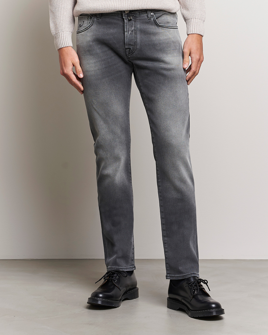 Herre | Sorte jeans | Jacob Cohën | Nick 622 Slim Fit Stretch Jeans Black Medium Wash