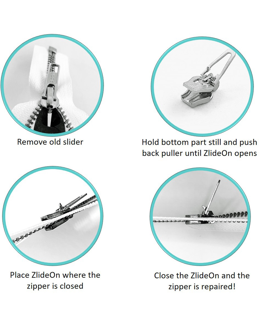 Herre | Reparation | ZlideOn | Normal  Plastic & Metal Zipper Black XXS 