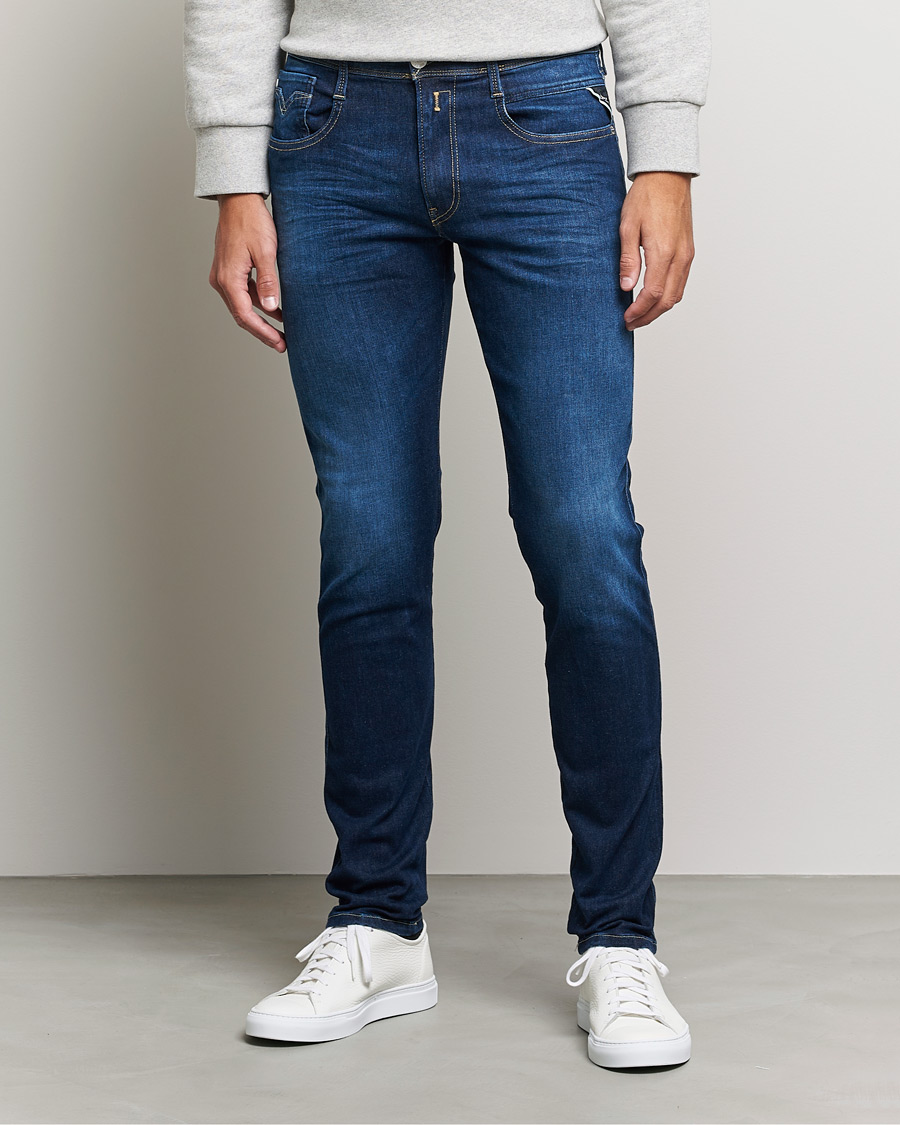 Herre | Blå jeans | Replay | Anbass Hyperflex Recyceled 360 Jeans Dark Blue