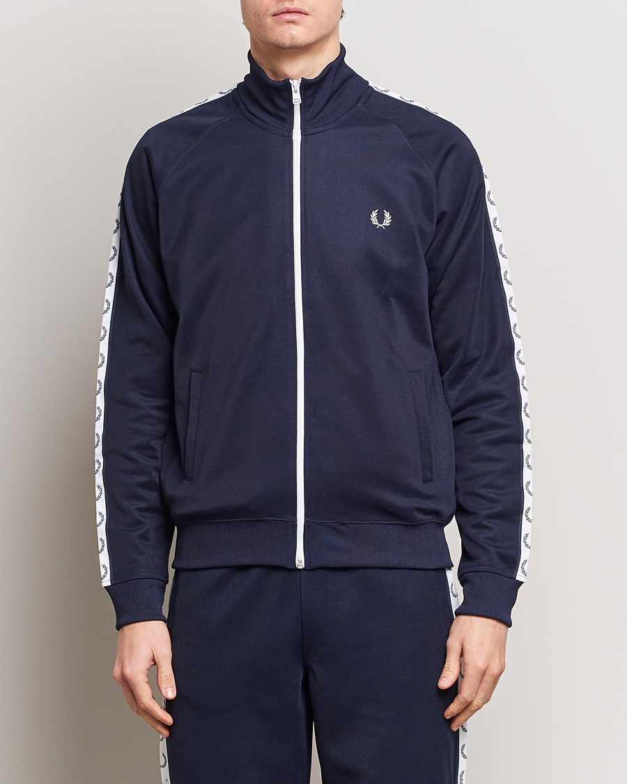Herre | Tøj | Fred Perry | Taped Track Jacket Carbon blue