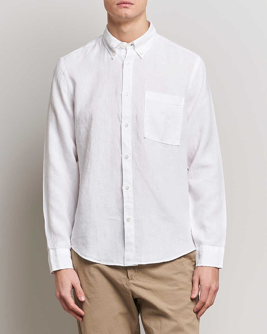 Herre | Hørskjorter | NN07 | Arne Linen Shirt White