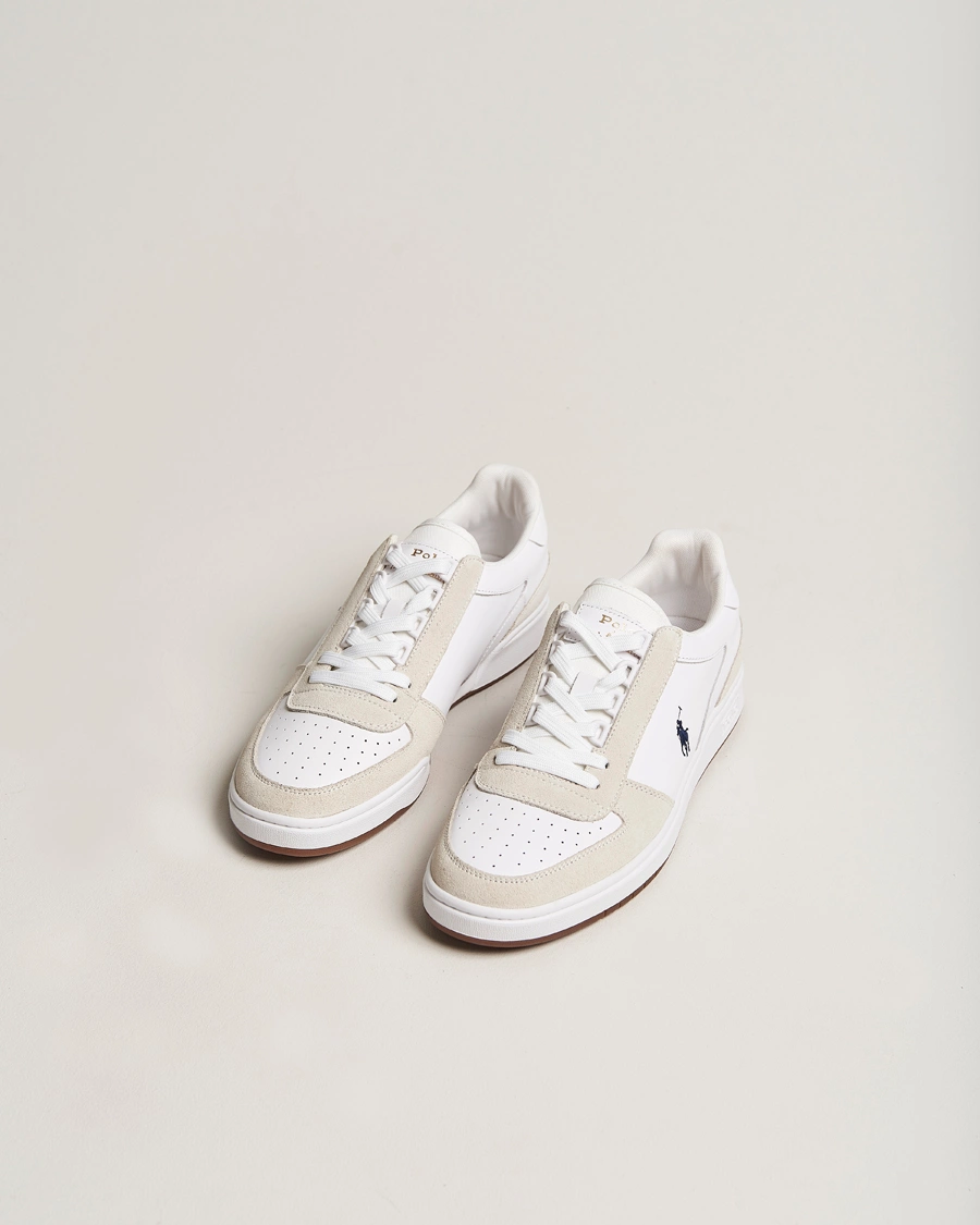 Herre | Sko i ruskind | Polo Ralph Lauren | CRT Leather/Suede Sneaker White/Beige