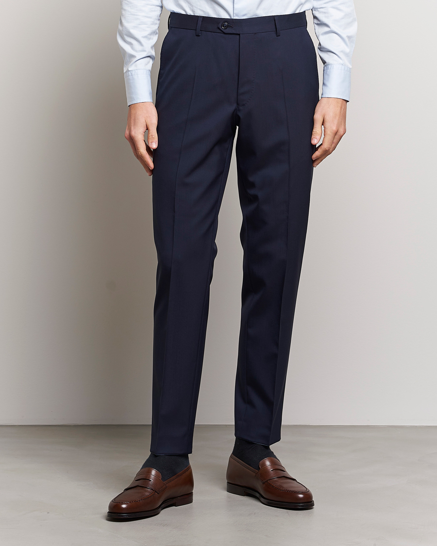 Herre | Tøj | Oscar Jacobson | Denz Wool Trousers Blue