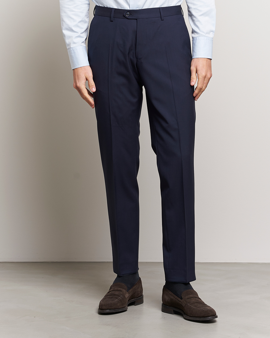 Herre | Tøj | Oscar Jacobson | Diego Wool Trousers Blue