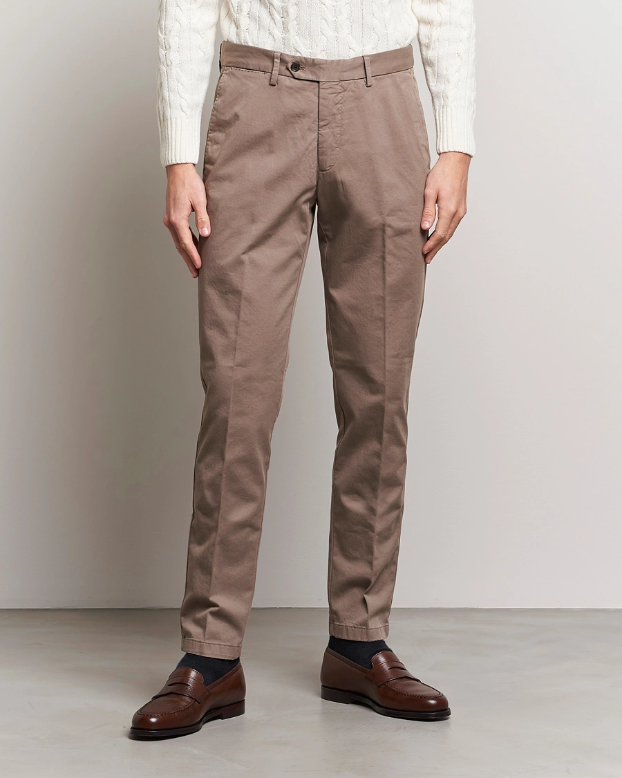 Herre | Tøj | Oscar Jacobson | Danwick Cotton Trousers Light Brown