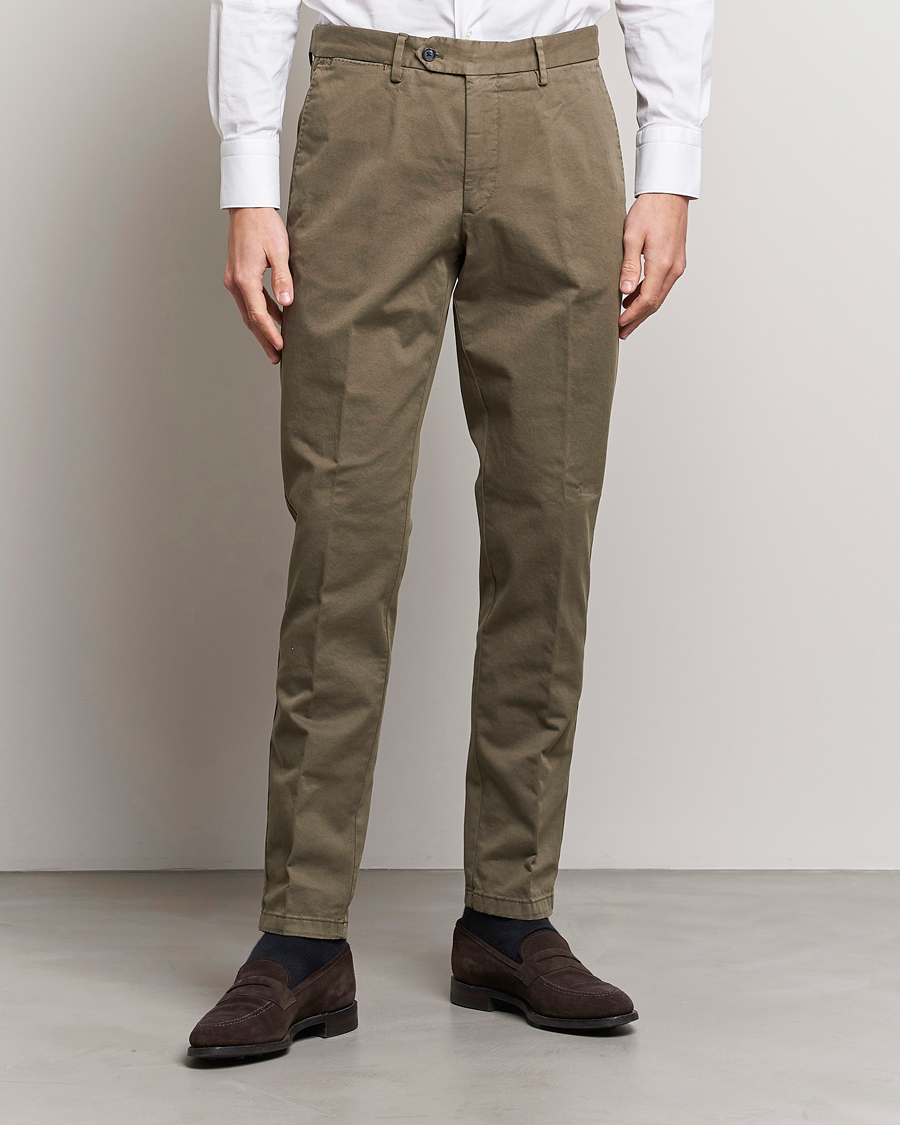 Herre | Tøj | Oscar Jacobson | Danwick Cotton Trousers Olive