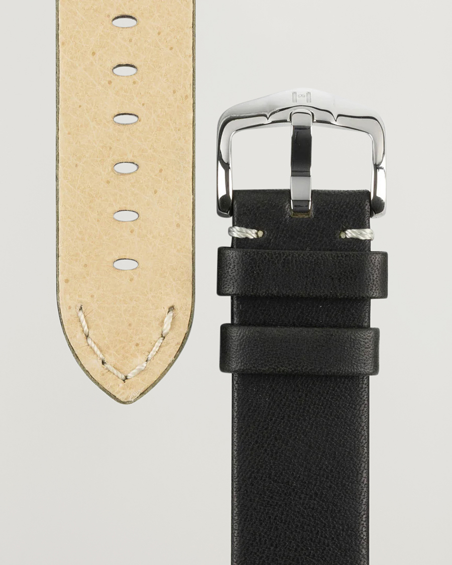 Herre | Urremme | HIRSCH | Ranger Retro Leather Watch Strap Black