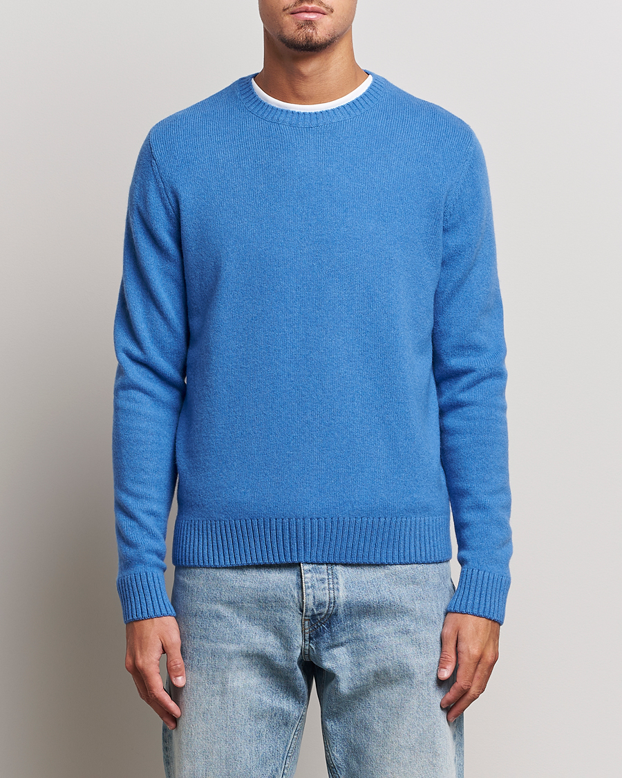 Herre | Strikkede trøjer | Colorful Standard | Classic Merino Wool Crew Neck Pacific Blue