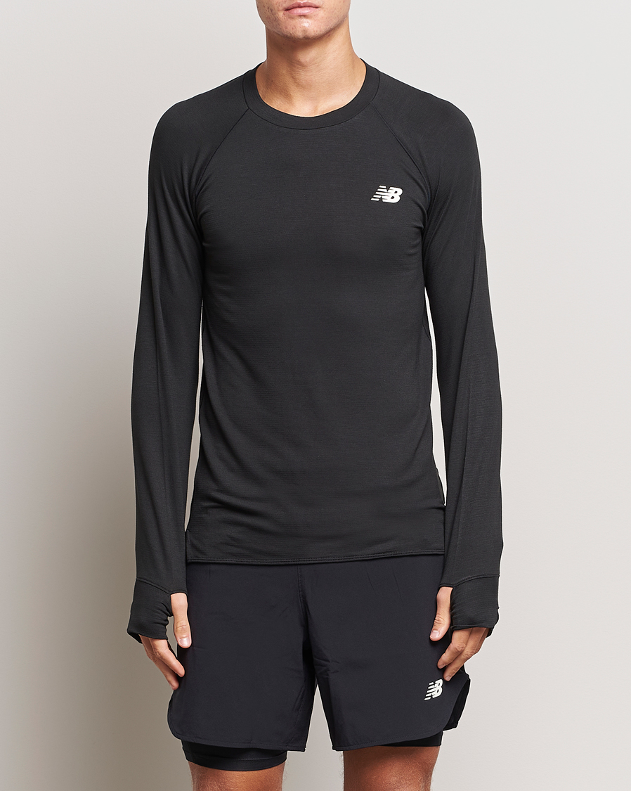 Herre | Tøj | New Balance | Running Q Speed Jacquard Long Sleeve T-Shirt Black