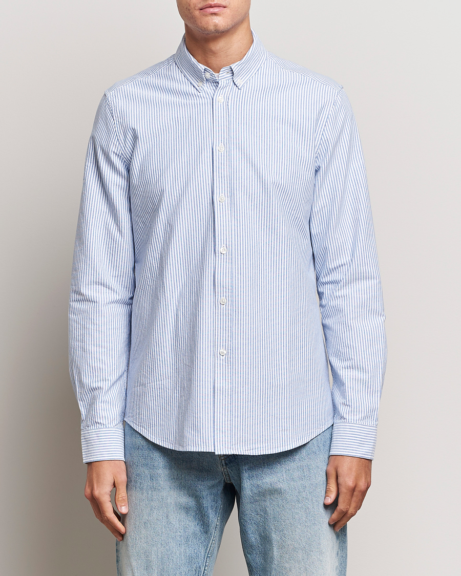Herre | Tøj | Samsøe Samsøe | Liam Striped Button Down Shirt  Blue/White