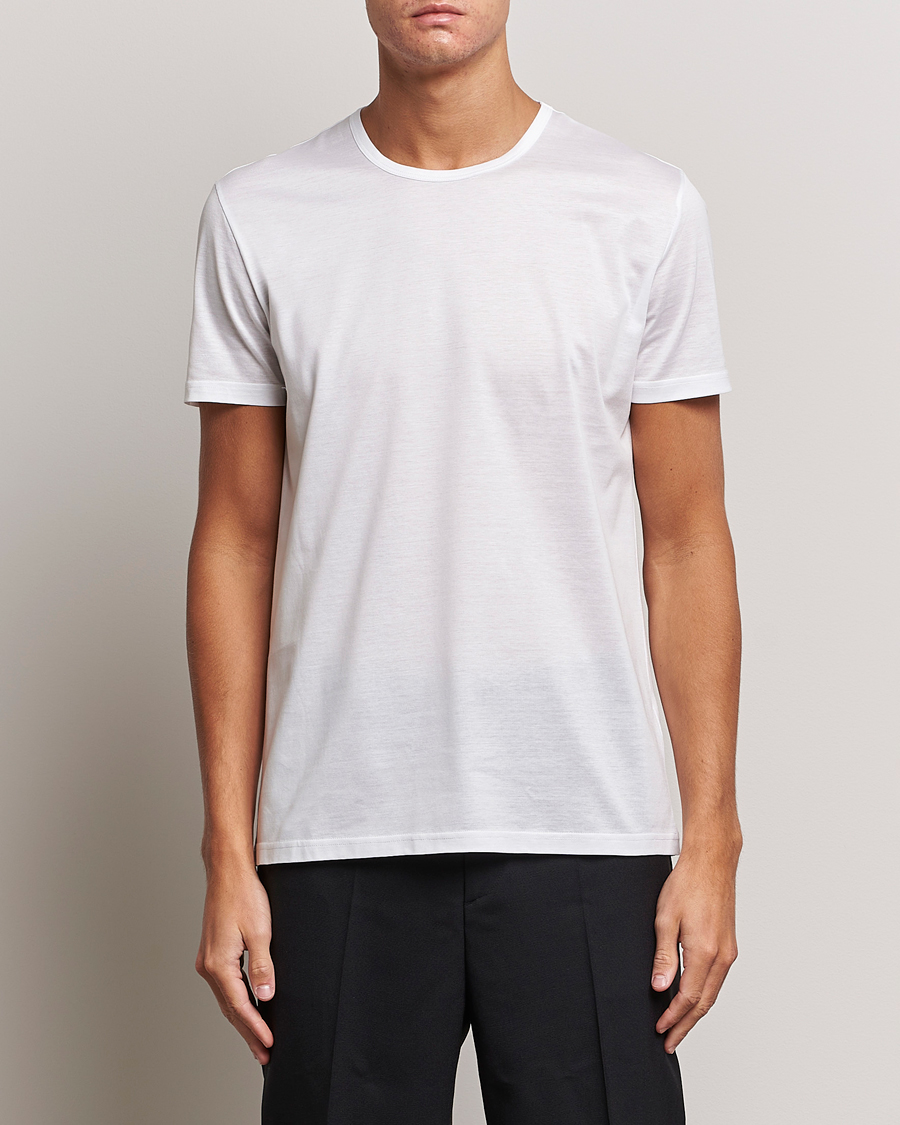 Herre | Tøj | Zegna | Filoscozia Pure Cotton Round Neck T-Shirt White