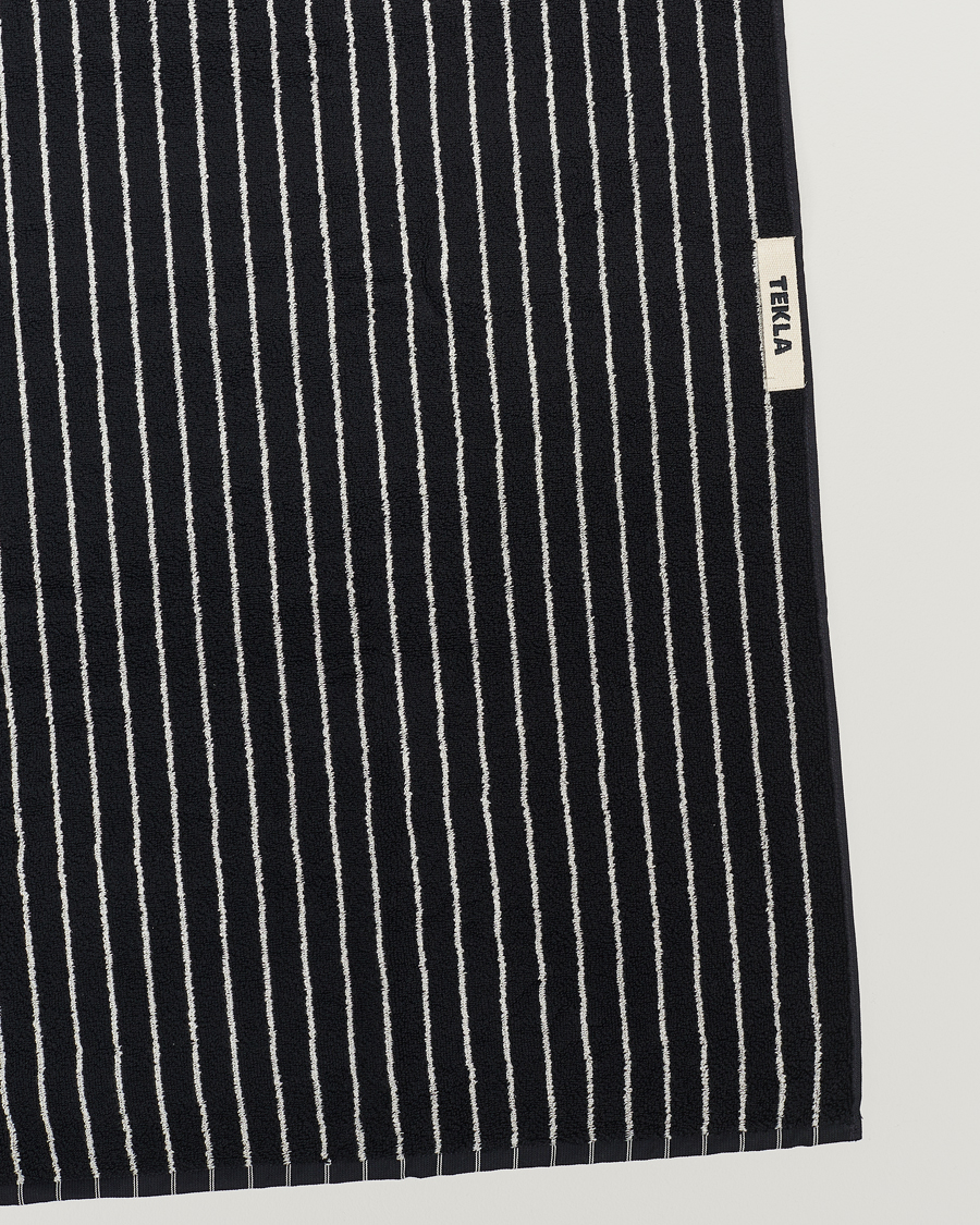 Herre | Tekla | Tekla | Organic Terry Hand Towel Black Stripe