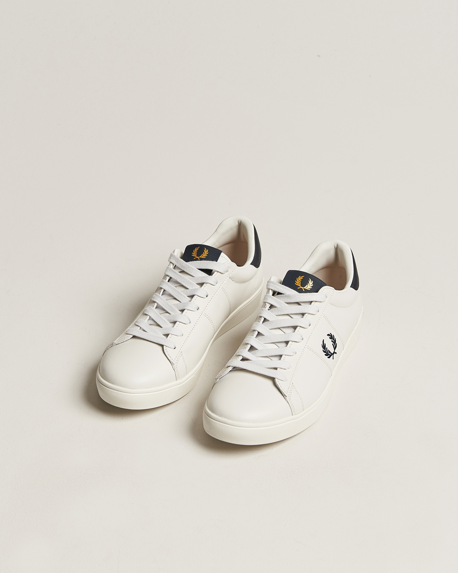 Herre | Sko | Fred Perry | Spencer Leather Sneakers Porcelain/Navy