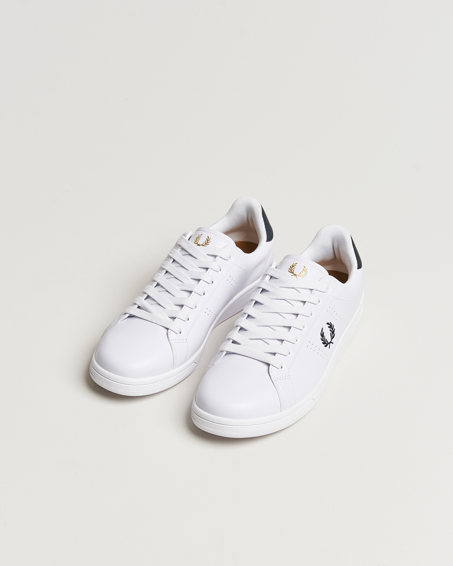Herre | Sko | Fred Perry | B721 Leather Sneakers White/Navy