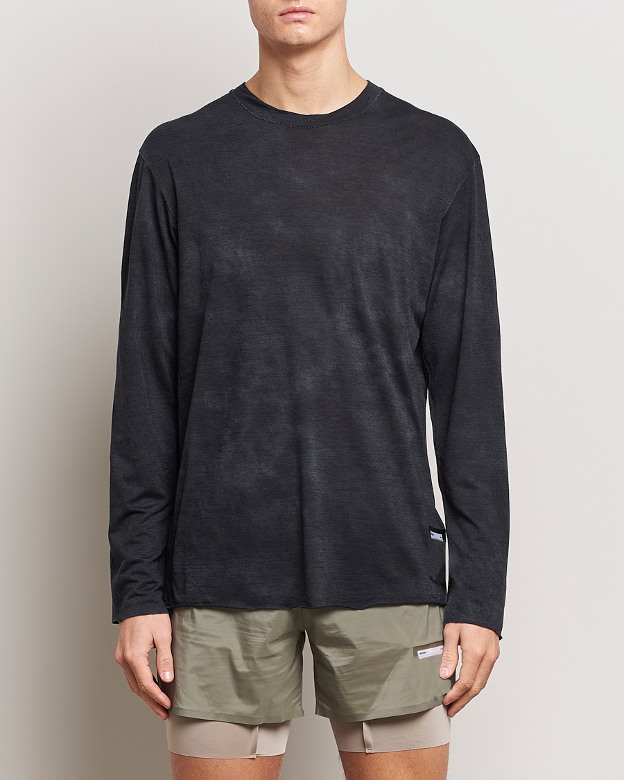 Herre | Tøj | Satisfy | CloudMerino Long Sleeve T-Shirt Batik Black