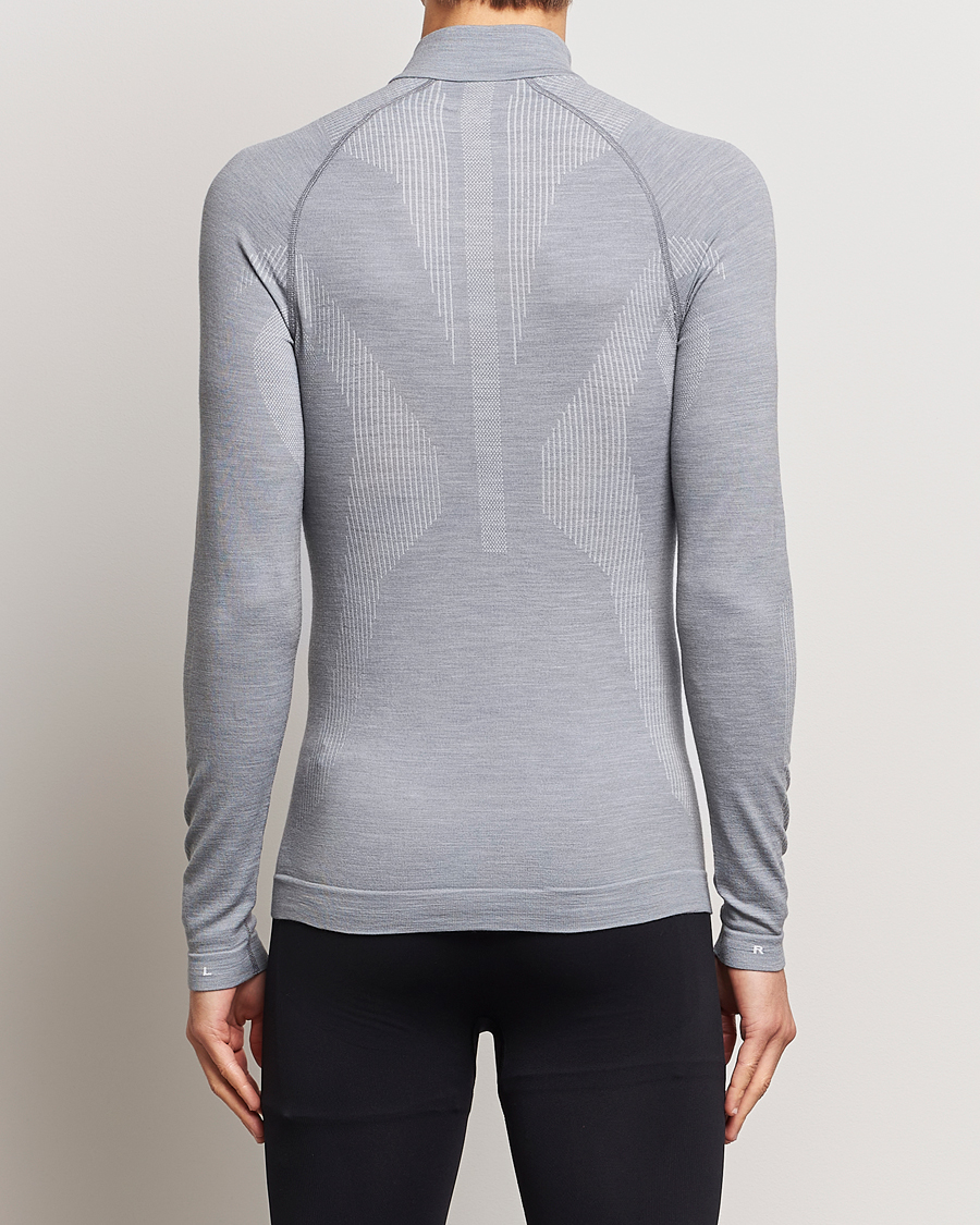 Herre | Active | Falke Sport | Falke Long Sleeve Wool Tech half Zip Shirt Grey Heather