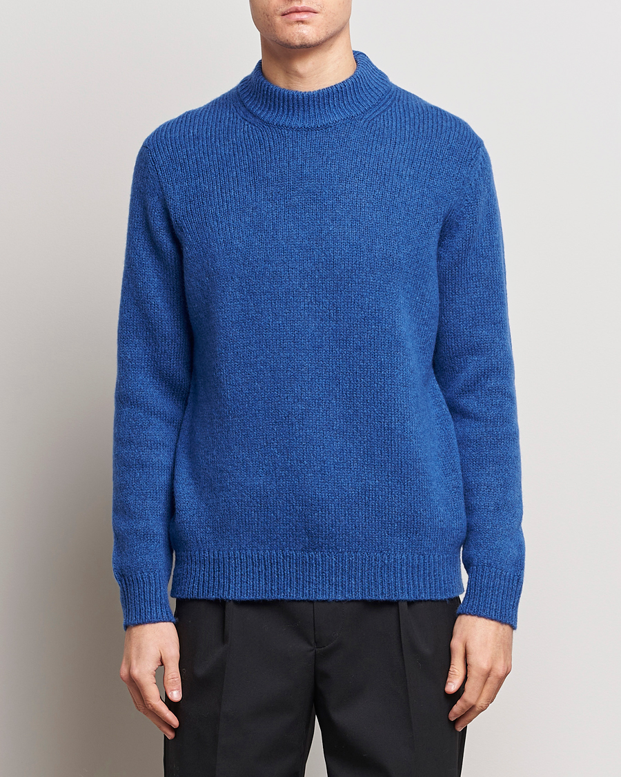 Herre | Strikkede trøjer | NN07 | Nick Mock Neck Sweater Blue