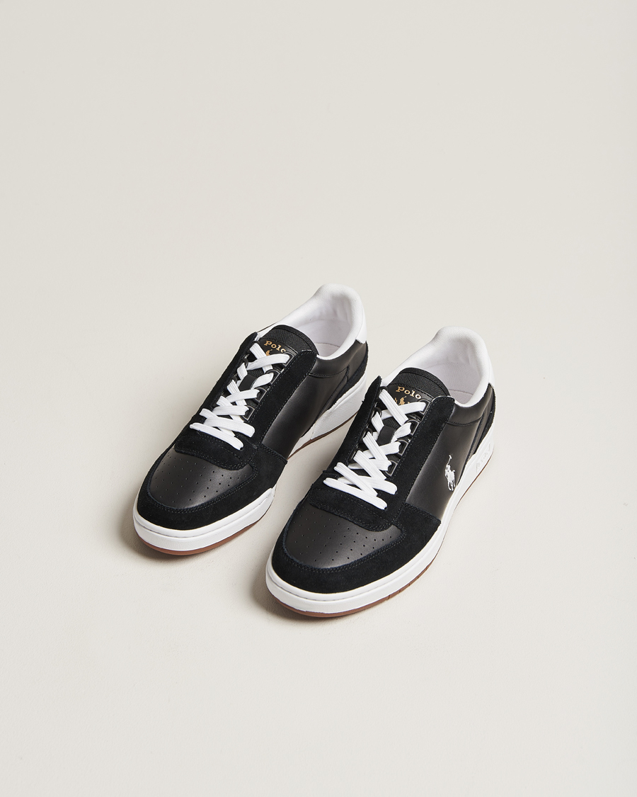 Herre | Sorte sneakers | Polo Ralph Lauren | CRT Leather/Suede Sneaker Black/White