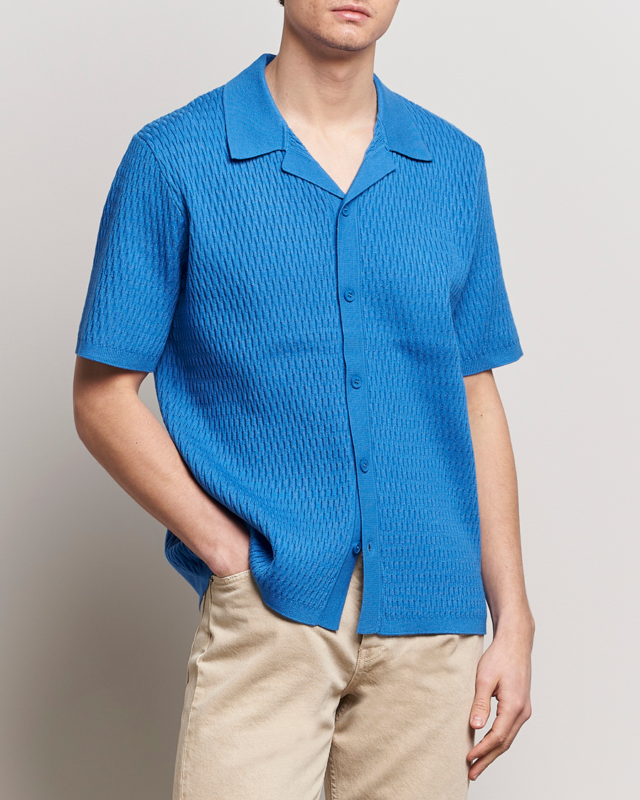 Herre | Kortærmede skjorter | Samsøe Samsøe | Sagabin Resort Collar Short Sleeve Shirt Super Sonic