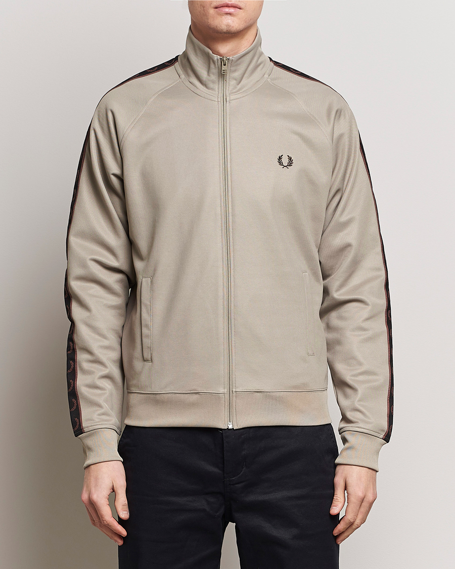 Herre | Fred Perry | Fred Perry | Taped Track Jacket Warm Grey