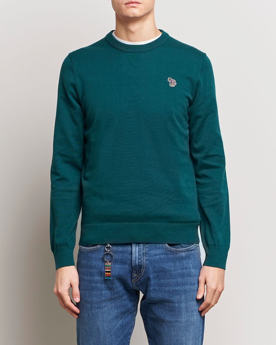 Herre | Strikkede trøjer | PS Paul Smith | Zebra Cotton Knitted Sweater Dark Green
