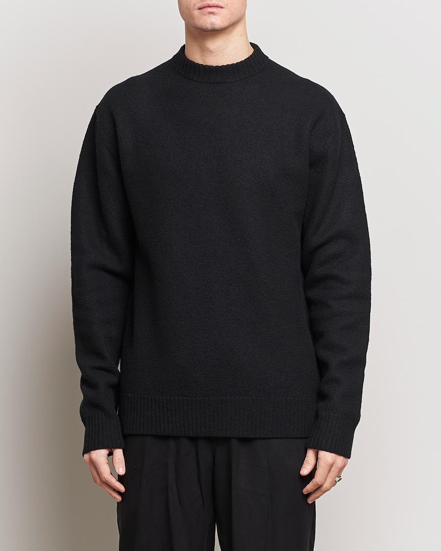 Herre | Pullovers med rund hals | Jil Sander | Lightweight Merino Wool Sweater Black