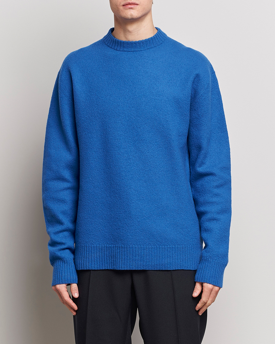 Herre | Pullovers med rund hals | Jil Sander | Lightweight Merino Wool Sweater Space Blue