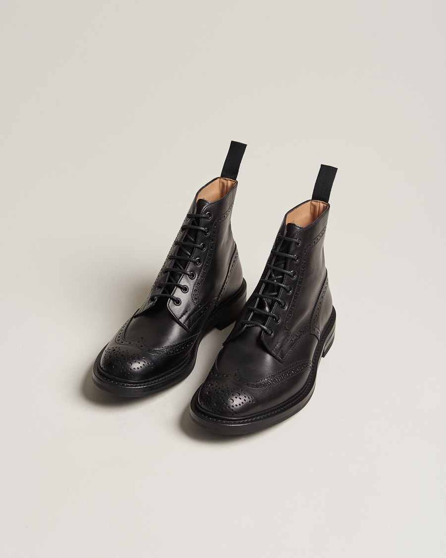 Herre | Sorte støvler | Tricker\'s | Stow Dainite Country Boots Black Calf