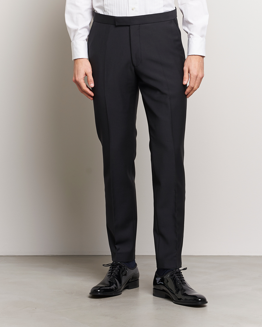 Herre | Tøj | Oscar Jacobson | Denz Wool Tuxedo Trousers Black