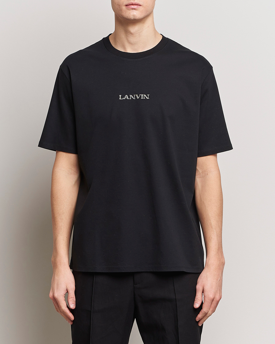 Herre | Tøj | Lanvin | Embroidered Logo T-Shirt Black