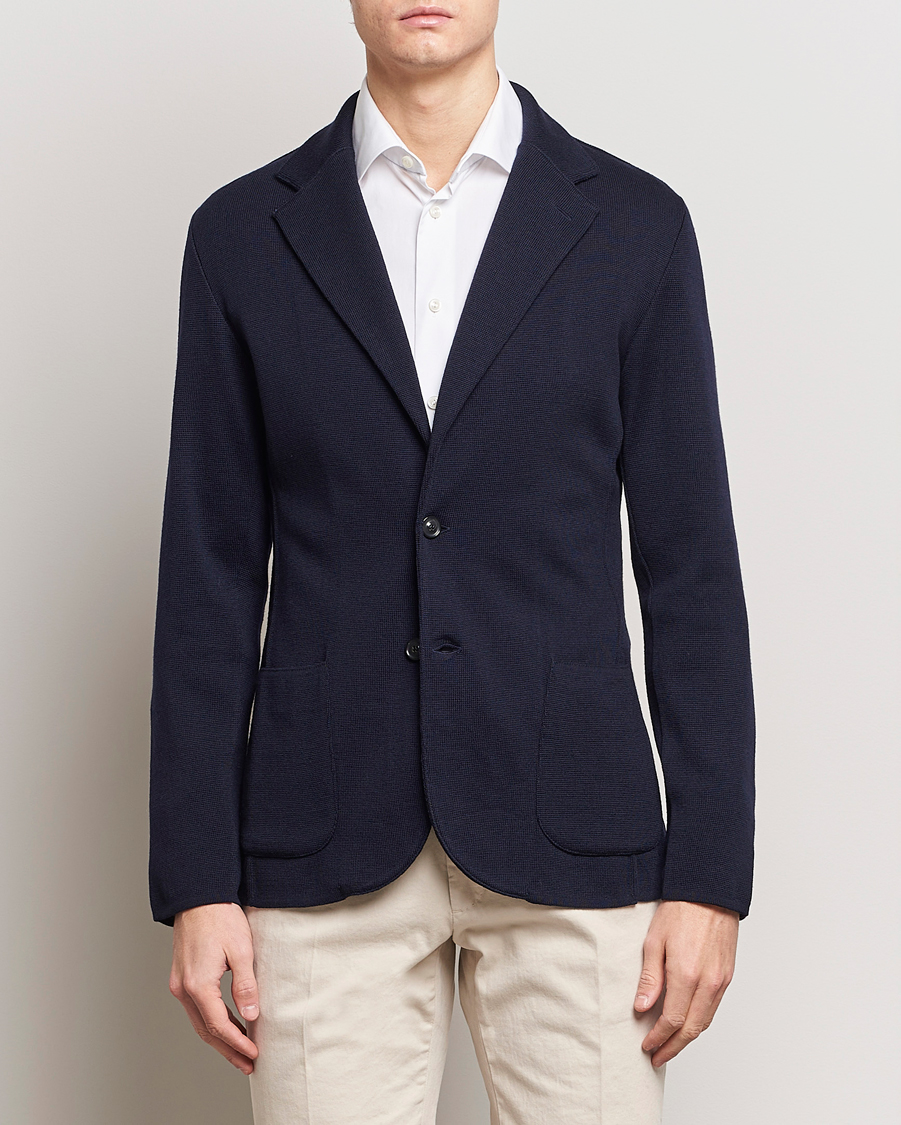 Herre | Blazere & jakker | Lardini | Knitted Wool Blazer Navy