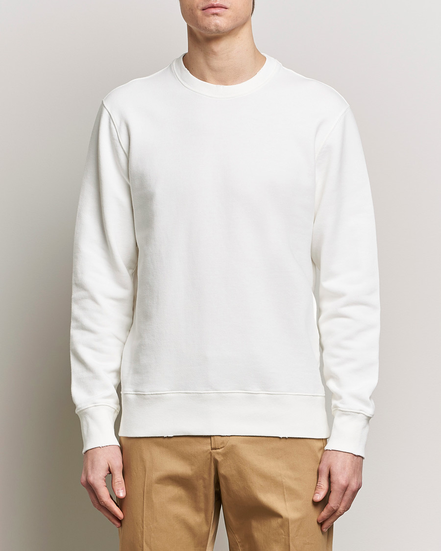 Herre | Tøj | Golden Goose | Deluxe Brand Distressed Jersey Sweatshirt Vintage White